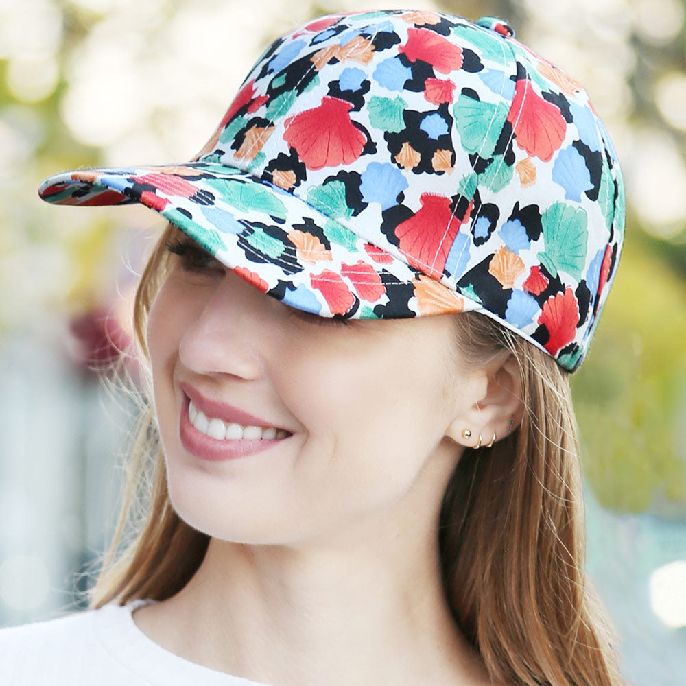 Ivory Shell Patterned Baseball Cap