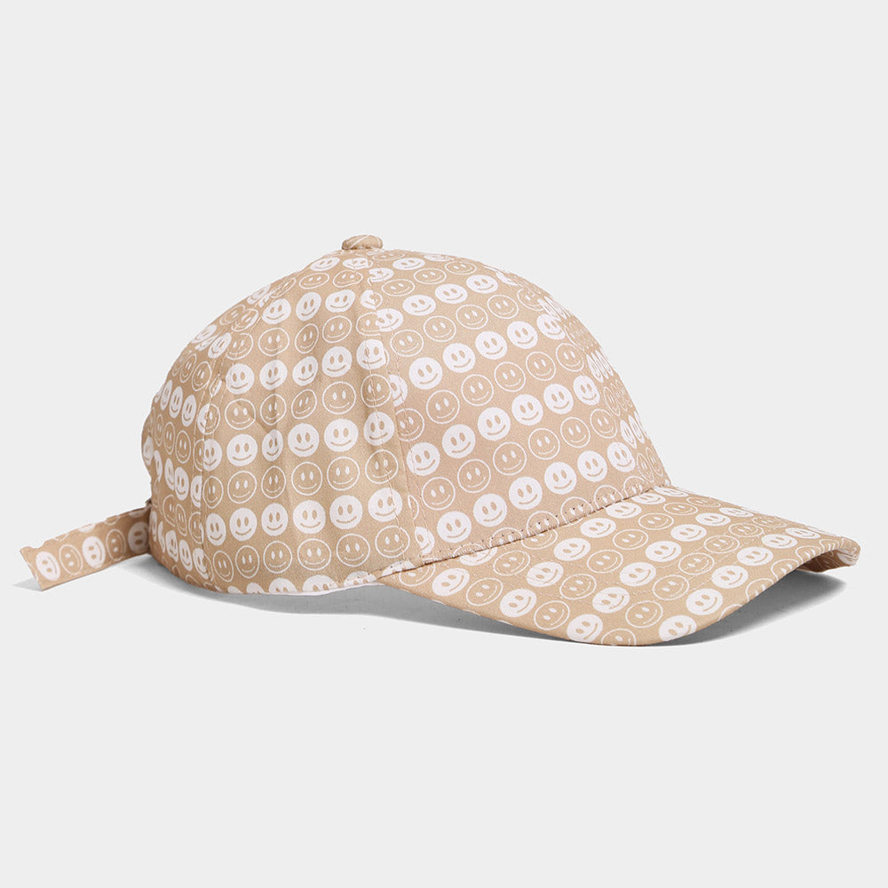 Madeline Love Beige Happyface Baseball Cap - Hats