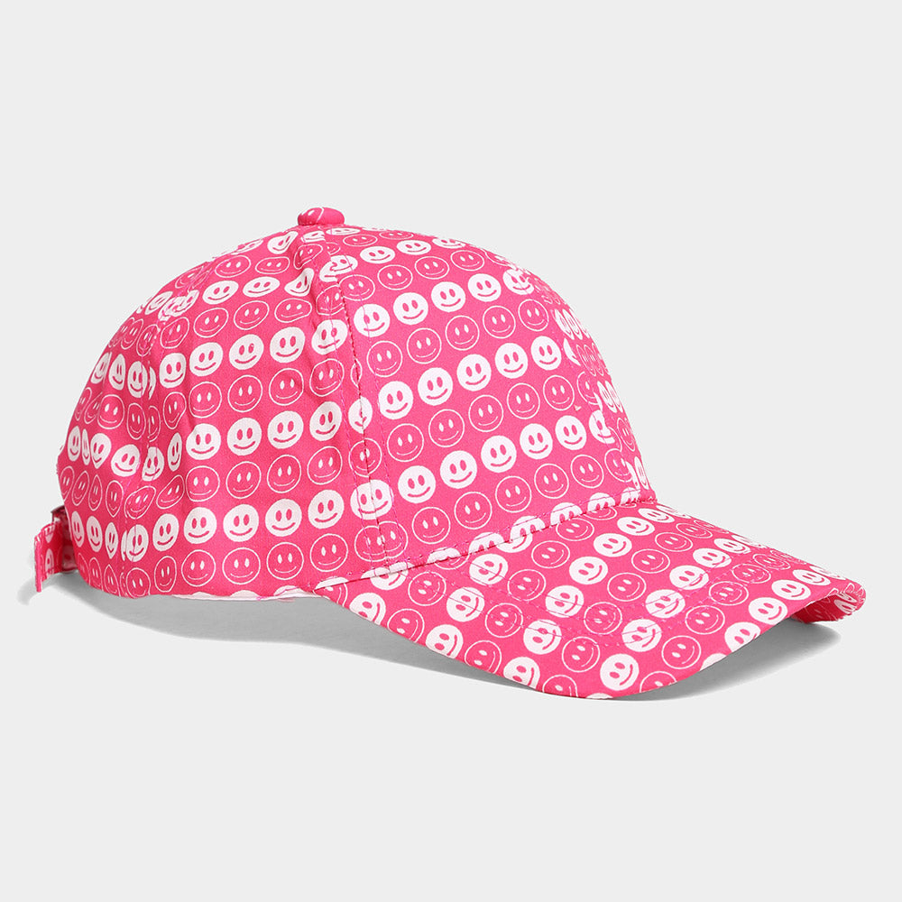Madeline Love Fuchsia Happyface Baseball Cap - Hats