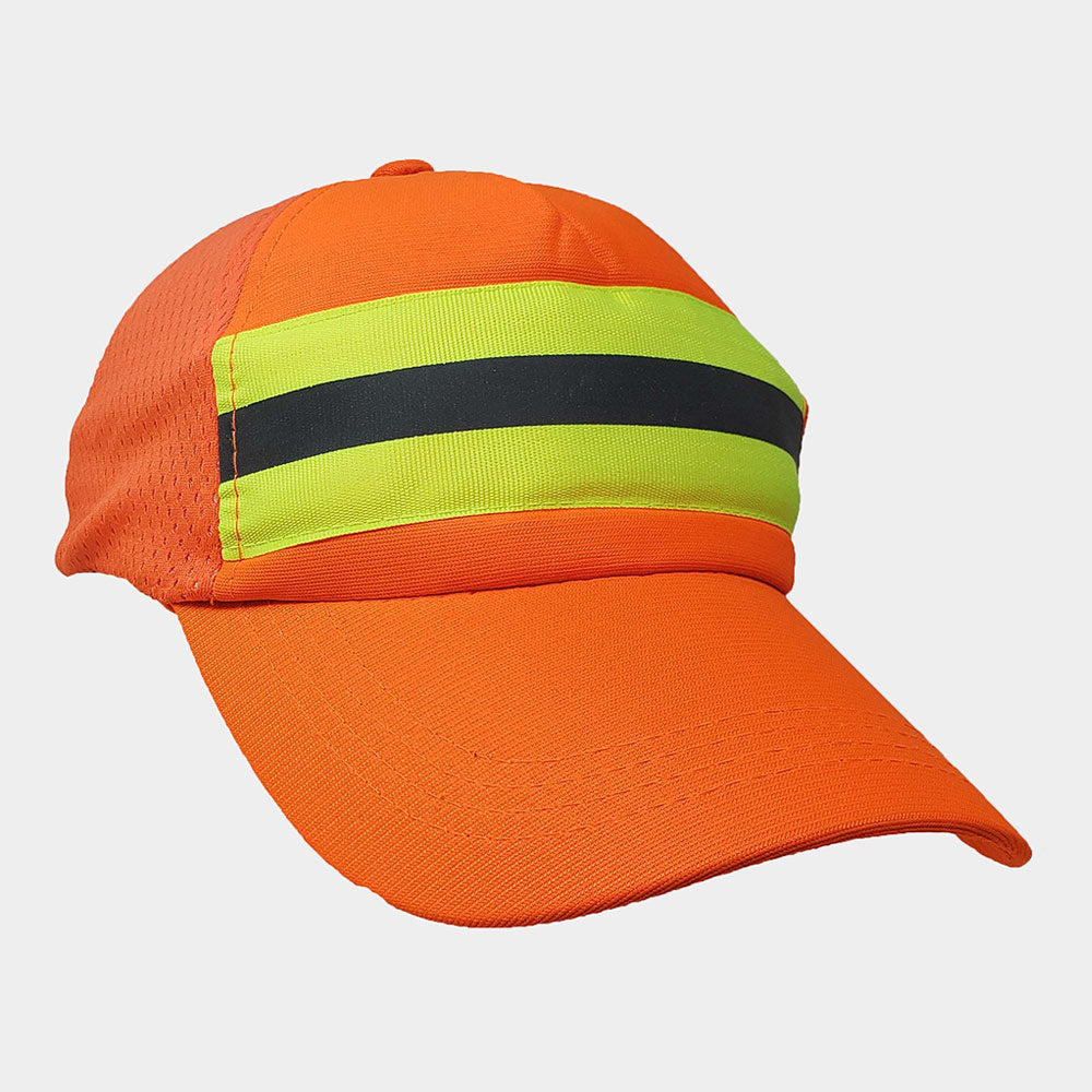 Madeline Love Neon, Orange Stripe Pointed Neon Baseball Cap - Hats