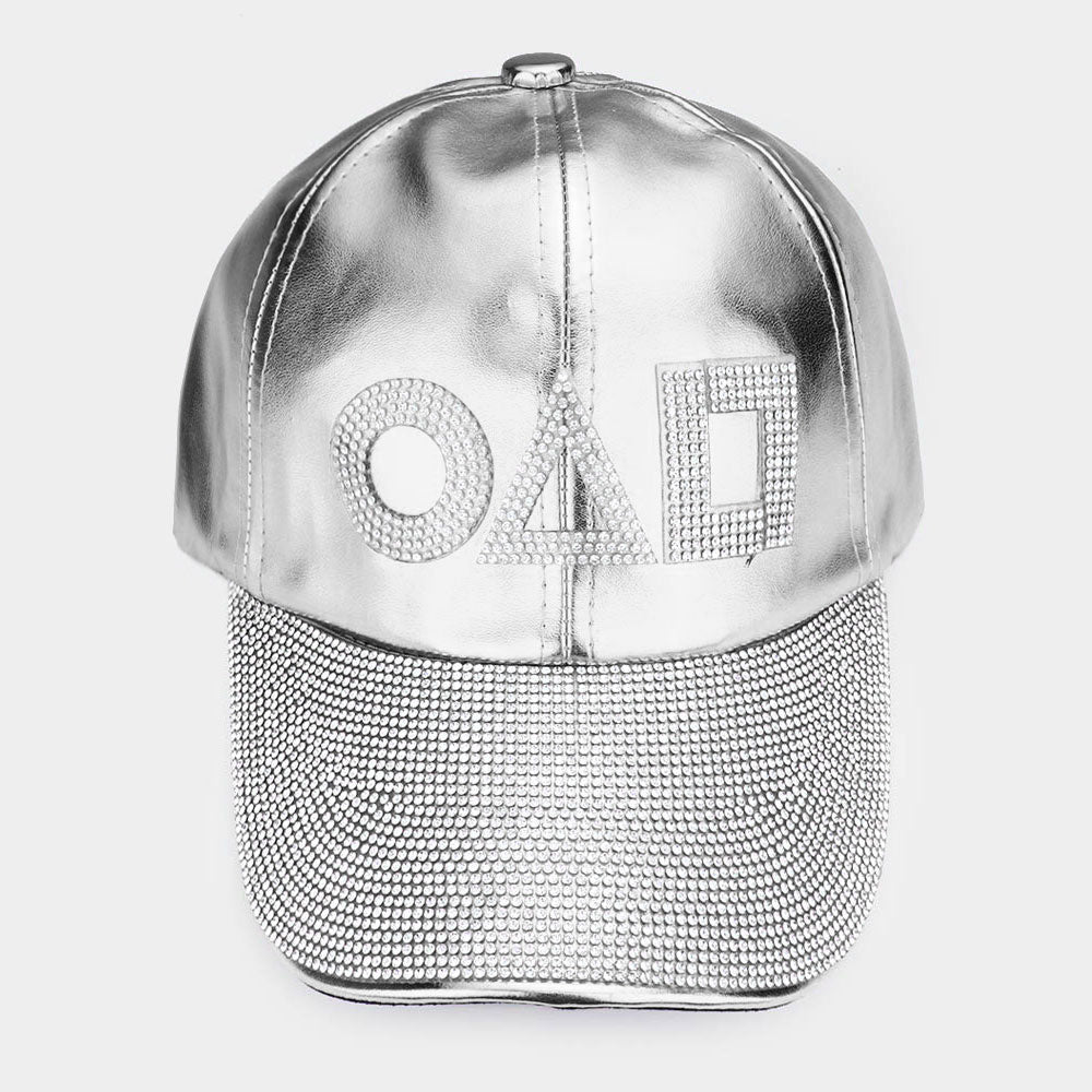 Madeline Love Rhodium Squid Game Bling Circle Triangle Square Accented Baseball Cap - Hats