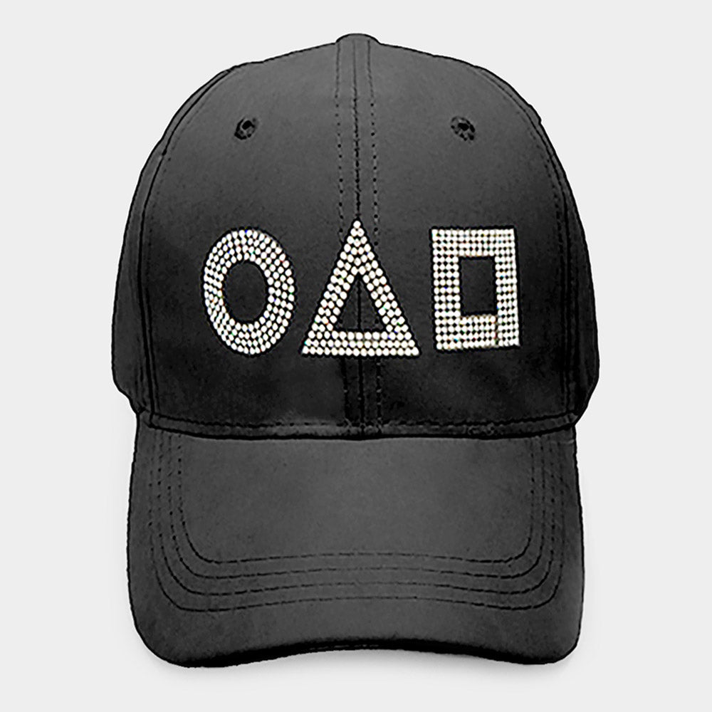 Madeline Love Black Squid Game Bling Circle Triangle Square Accented Baseball Cap - Hats