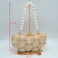 Rosalie 3D Rosette Evening Clutch with Pearl Handle - Evening Bags