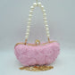 Rosalie 3D Rosette Evening Clutch with Pearl Handle - Evening Bags