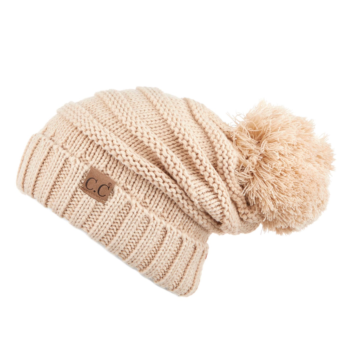 C.C Oversized Slouchy Hat With 15 Cm Pom