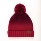 C.C Ombre Pom Beanie Hat With Fuzzy Lining - Burgundy - Hats