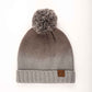 C.C Ombre Pom Beanie Hat With Fuzzy Lining