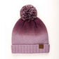C.C Ombre Pom Beanie Hat With Fuzzy Lining