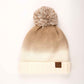 C.C Ombre Pom Beanie Hat With Fuzzy Lining