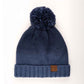 C.C Ombre Pom Beanie Hat With Fuzzy Lining