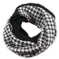 C.C Knitted Infinity Scarf Half Houndstooth / Half Solid