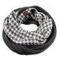 C.C Knitted Infinity Scarf Half Houndstooth / Half Solid