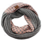 C.C Knitted Infinity Scarf Half Houndstooth / Half Solid