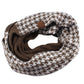 C.C Knitted Infinity Scarf Half Houndstooth / Half Solid