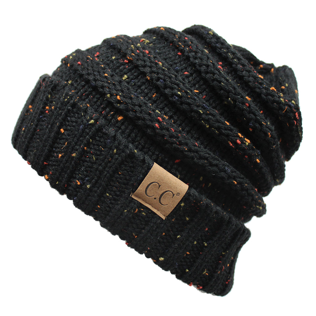 C.C Oversized Cable Knit Confetti Hat