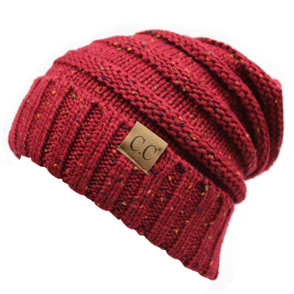 C.C Oversized Cable Knit Confetti Hat