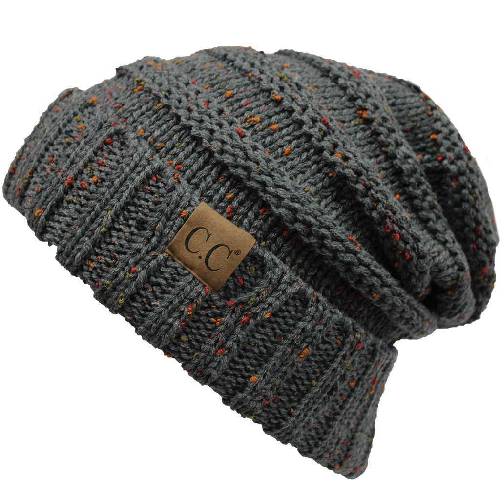 C.C Oversized Cable Knit Confetti Hat