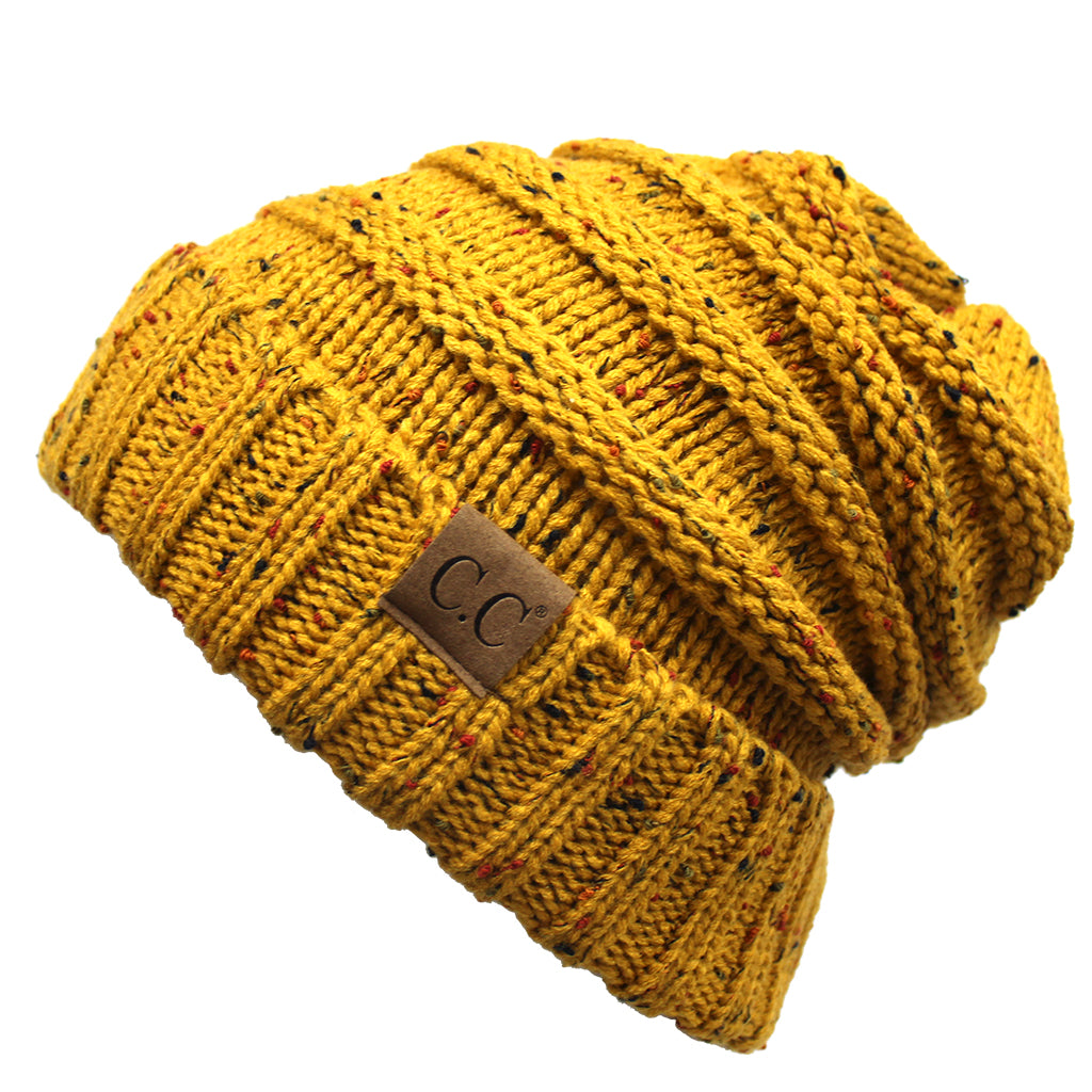 C.C Oversized Cable Knit Confetti Hat