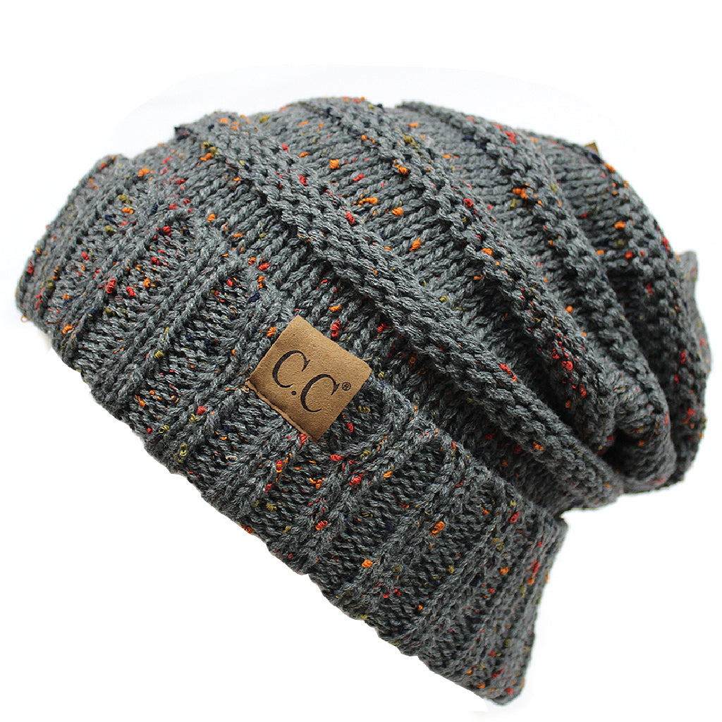 C.C Oversized Cable Knit Confetti Hat