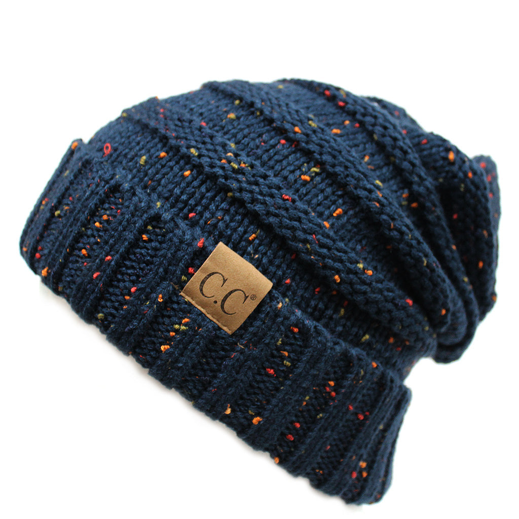 C.C Oversized Cable Knit Confetti Hat