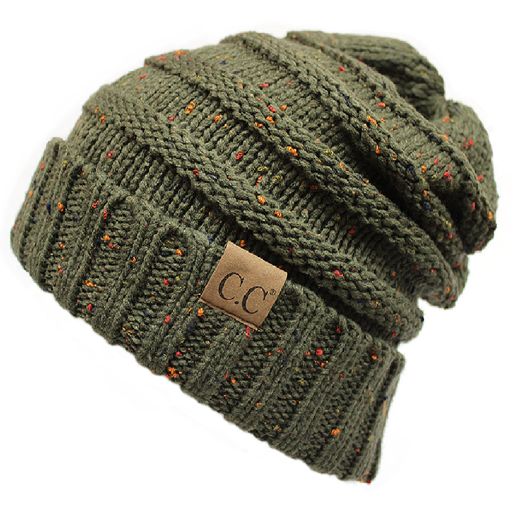 C.C Oversized Cable Knit Confetti Hat