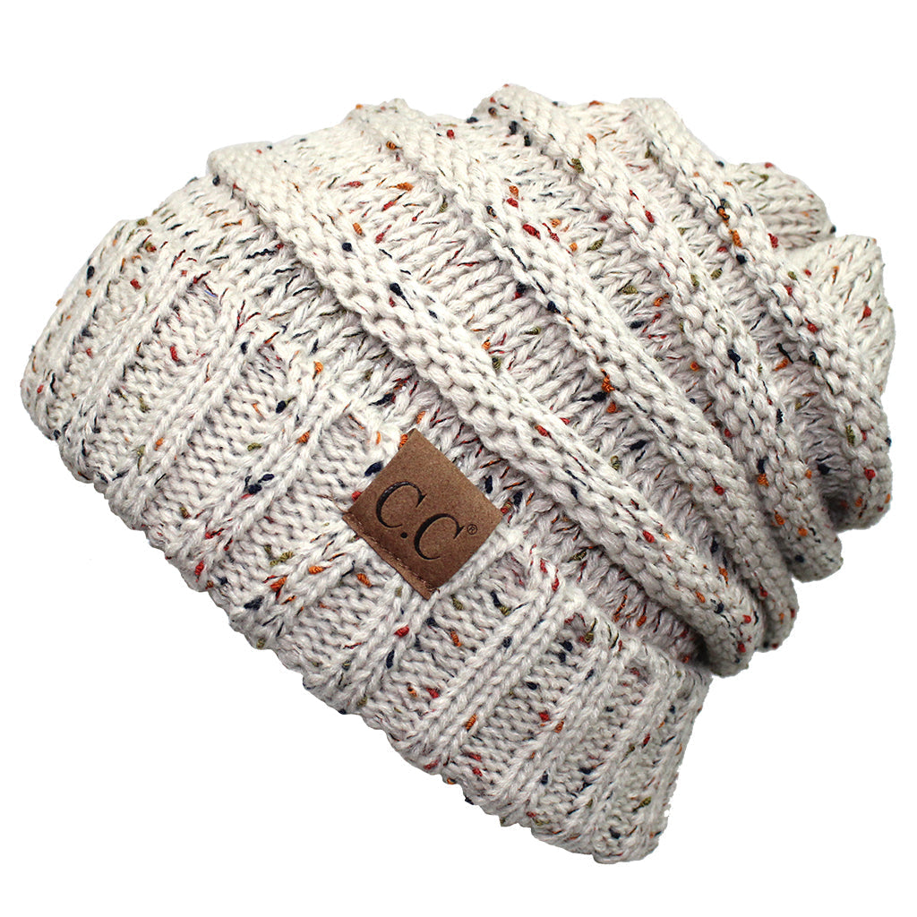 C.C Oversized Cable Knit Confetti Hat
