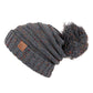 C.C Oversized Cable Knit Confetti Hat With 15 Cm Pom