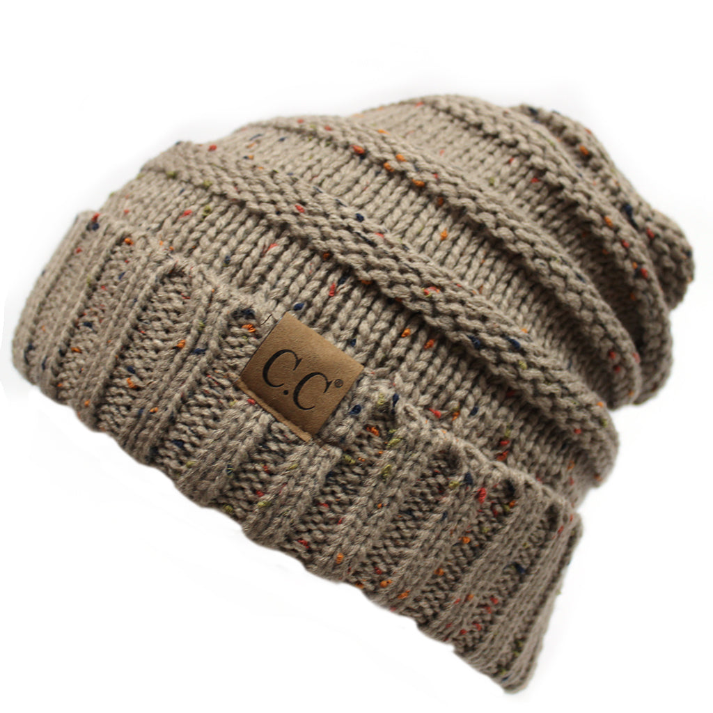 C.C Oversized Cable Knit Confetti Hat