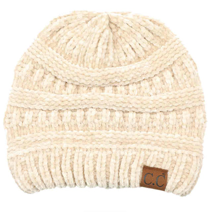 C.C Chenille Ribbed Beanie Hat