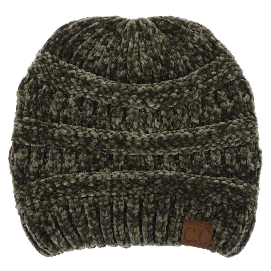 C.C Chenille Ribbed Beanie Hat