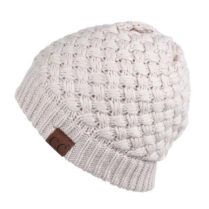 C.C Knitted Basketweave Pattern Beanie