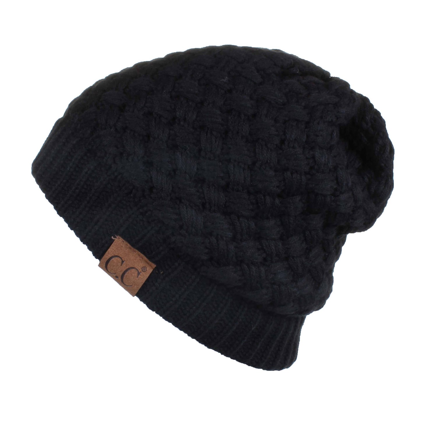 C.C Knitted Basketweave Pattern Beanie
