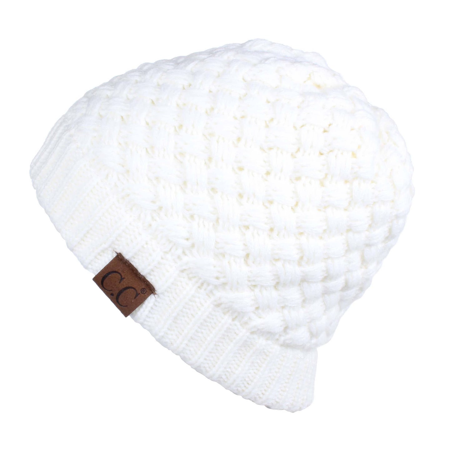 C.C Knitted Basketweave Pattern Beanie