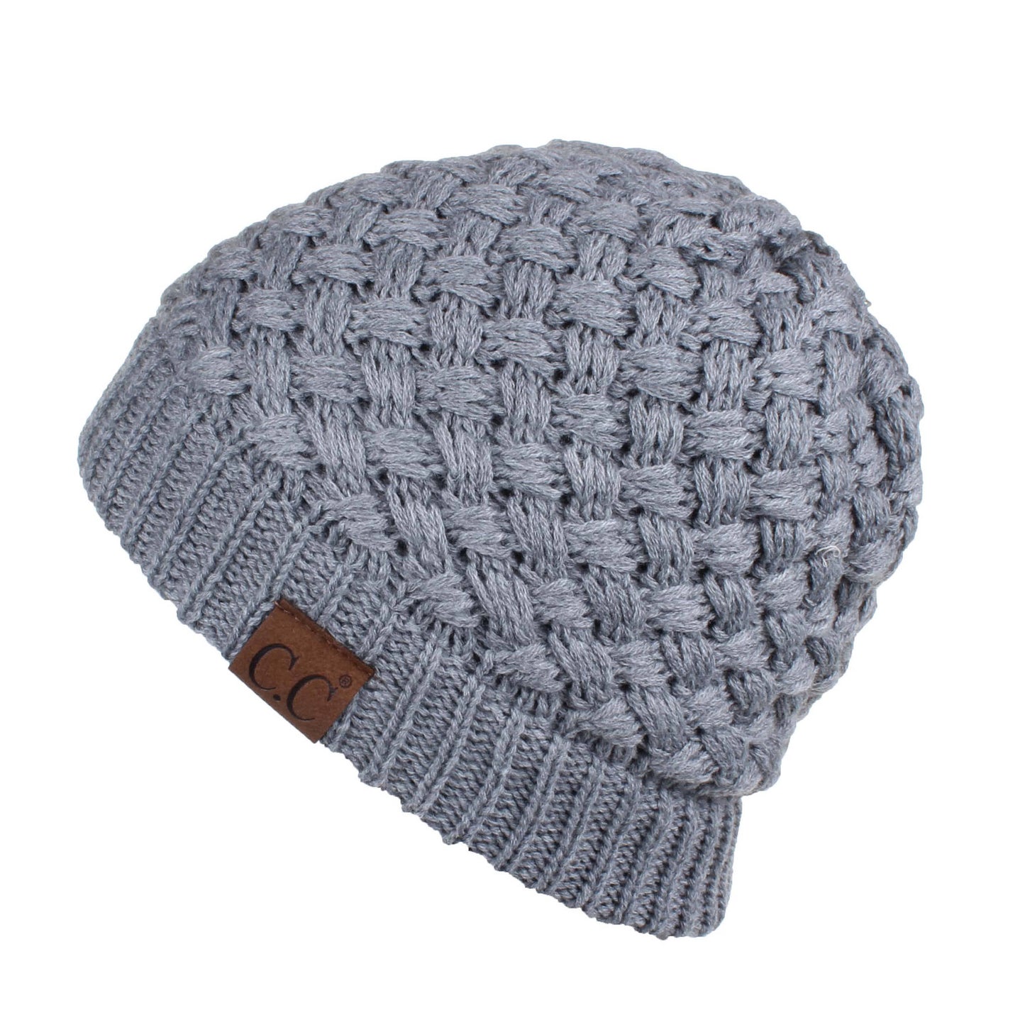 C.C Knitted Basketweave Pattern Beanie