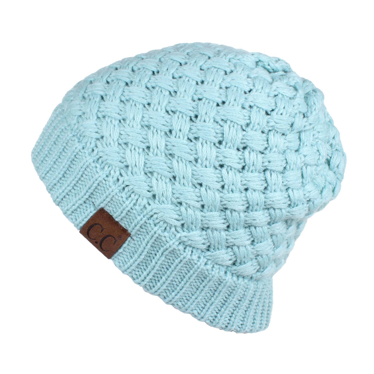 C.C Knitted Basketweave Pattern Beanie
