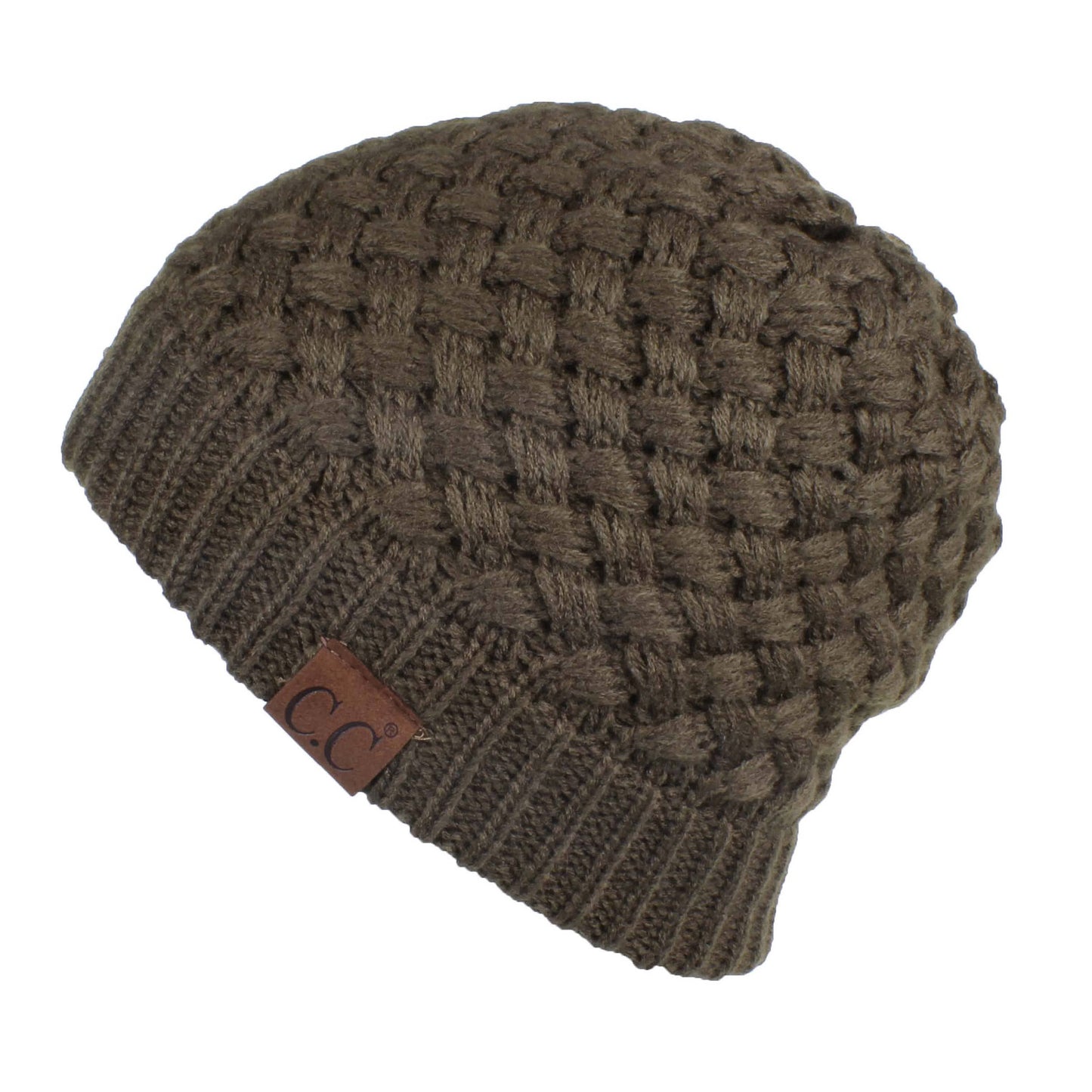 C.C Knitted Basketweave Pattern Beanie