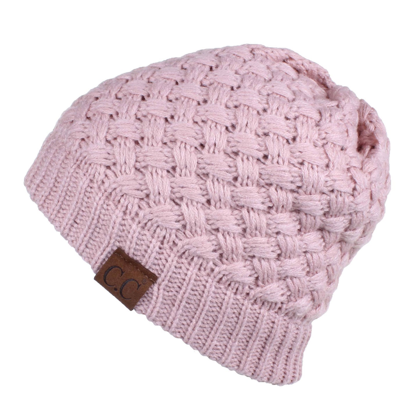 C.C Knitted Basketweave Pattern Beanie