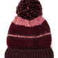 C.C Striped Beanie Hat With Pom And Fuzzy Lining