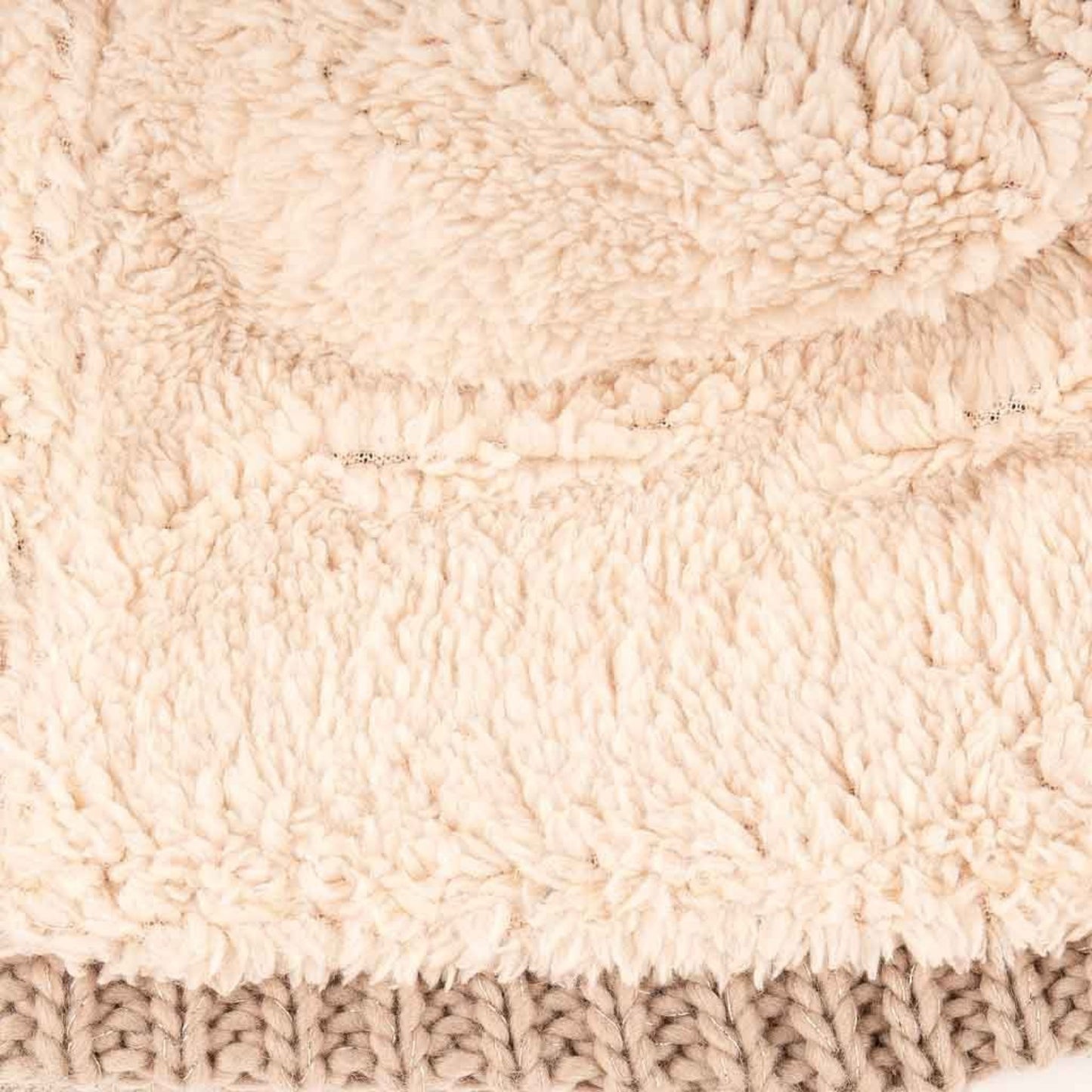 C.C Striped Beanie Hat With Pom And Fuzzy Lining