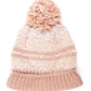C.C Striped Beanie Hat With Pom And Fuzzy Lining