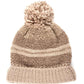 C.C Striped Beanie Hat With Pom And Fuzzy Lining