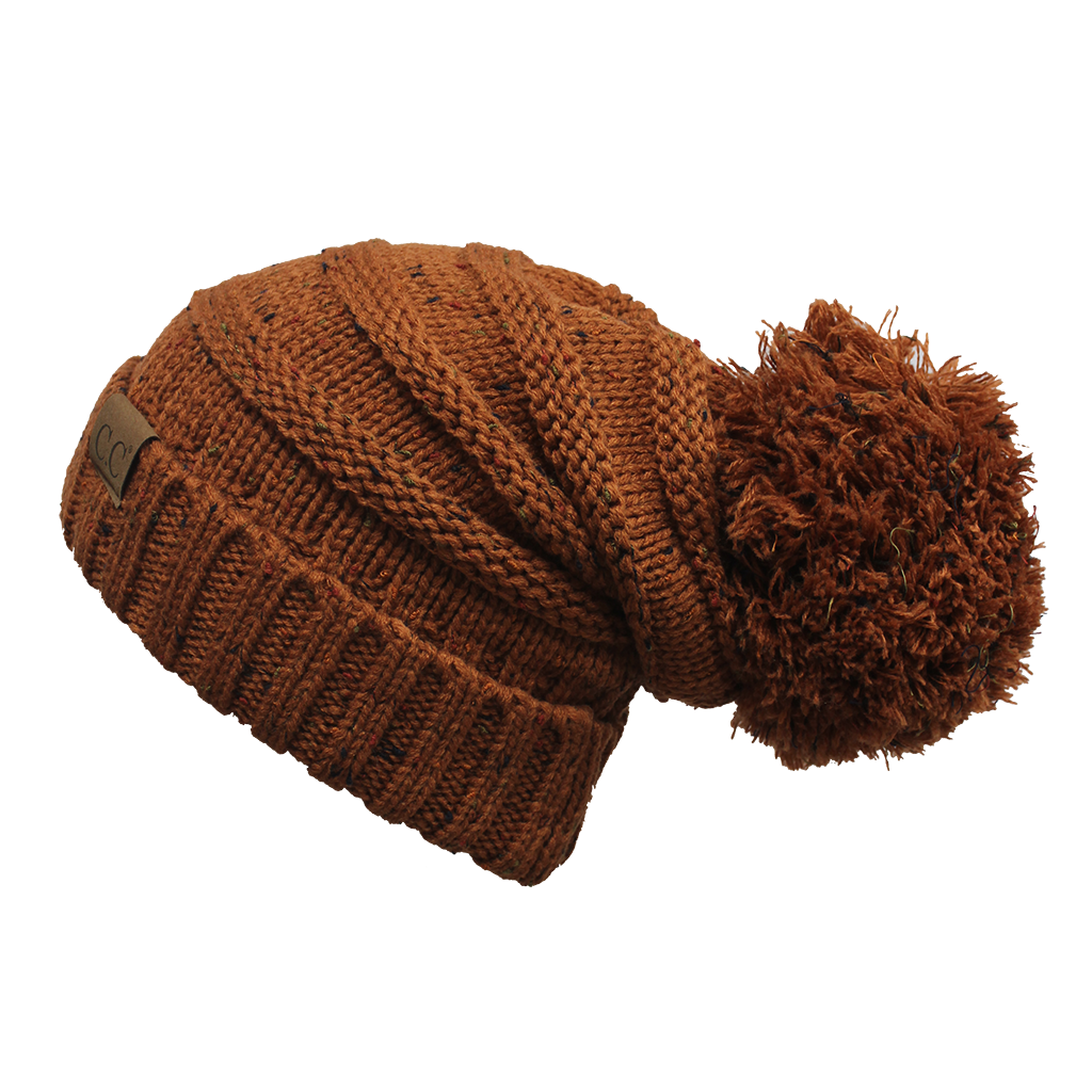 C.C Oversized Cable Knit Confetti Hat With 15 Cm Pom