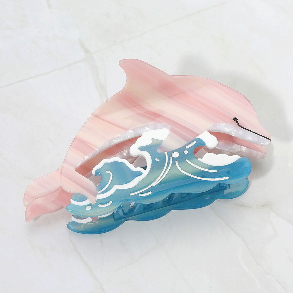 Madeline Love Pink Playful Dolphin Hair Claw Clip - Hair Accessories