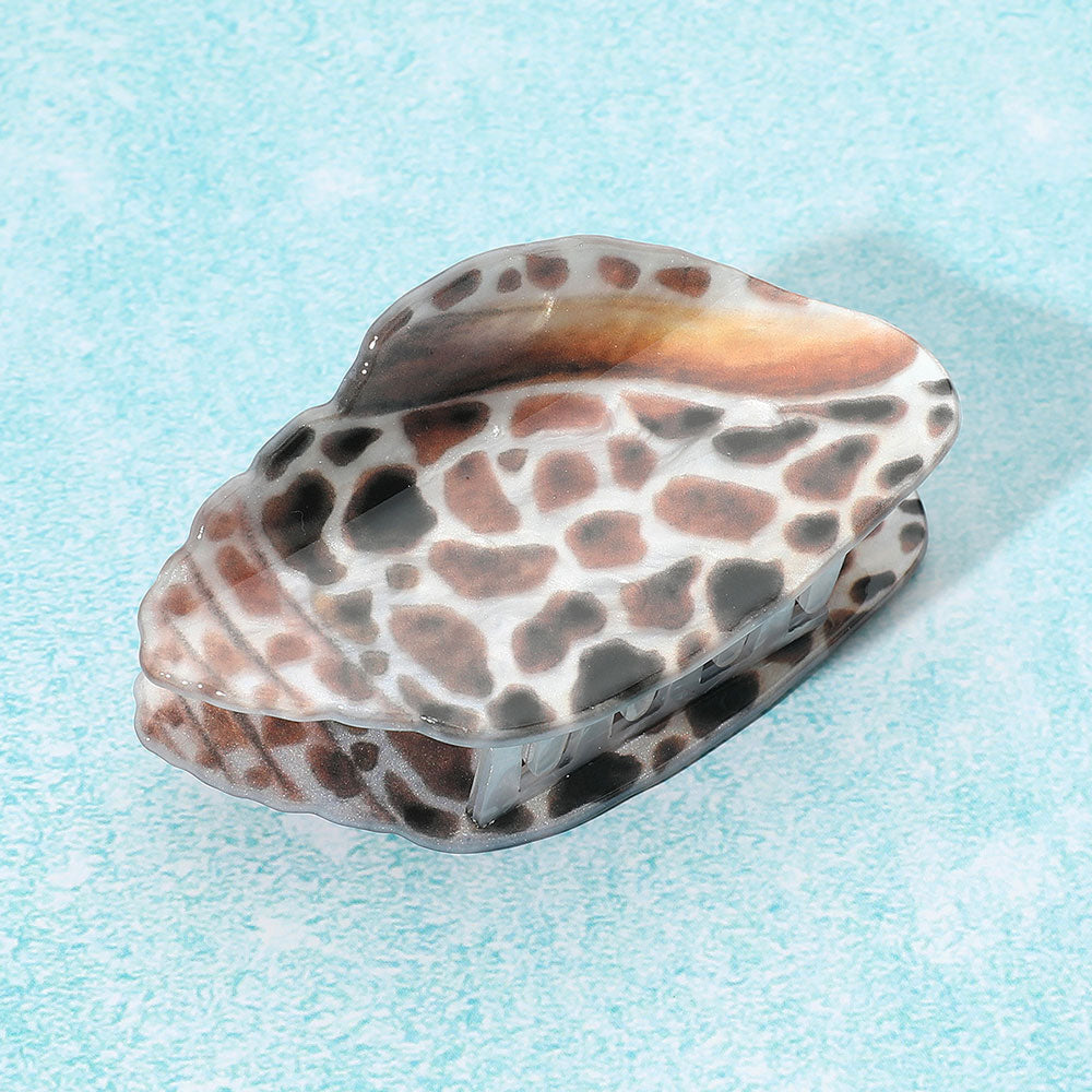 Brown, Multi Miter Shell Hair Claw Clip
