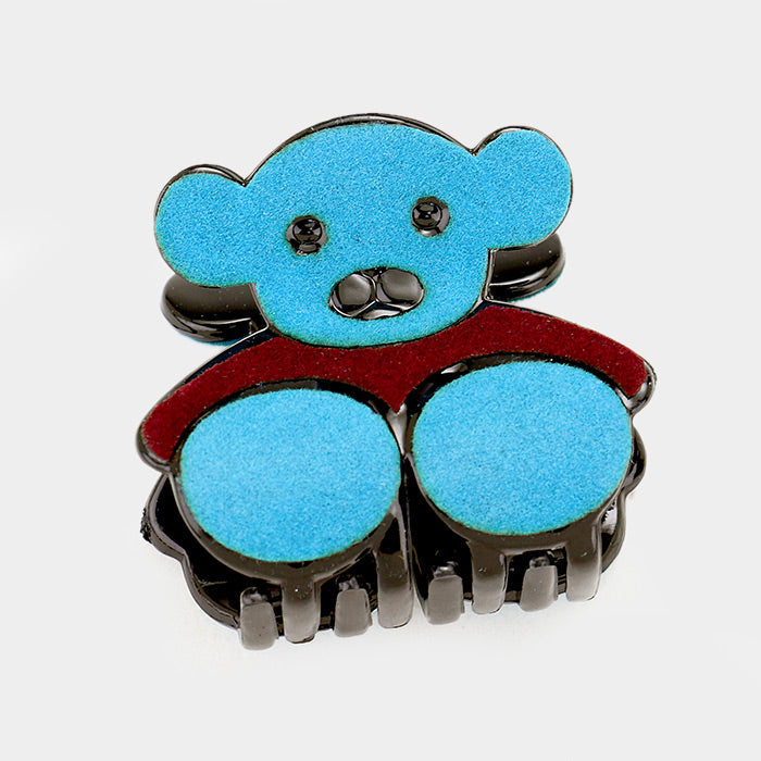 Madeline Love Black, Blue, Purple Felt bear Hair Claw Clip - Hair Accessories