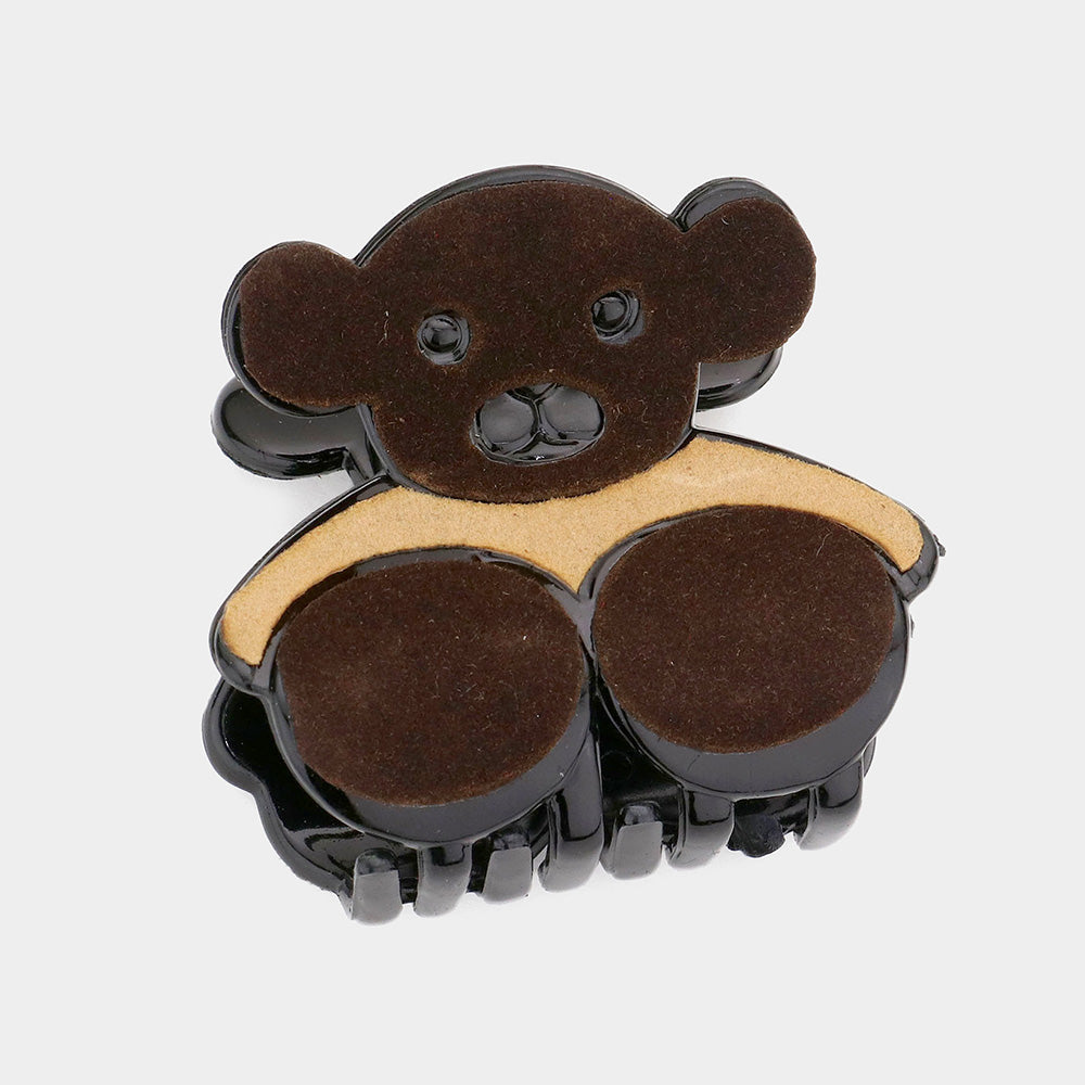 Madeline Love Black, Dark Brown Felt bear Hair Claw Clip - Hair Accessories