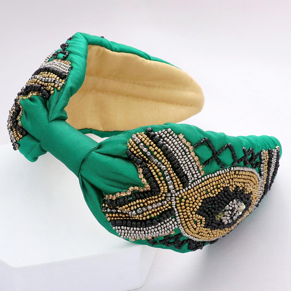 Madeline Love Green Seed Beaded Headband - Hair Accessories