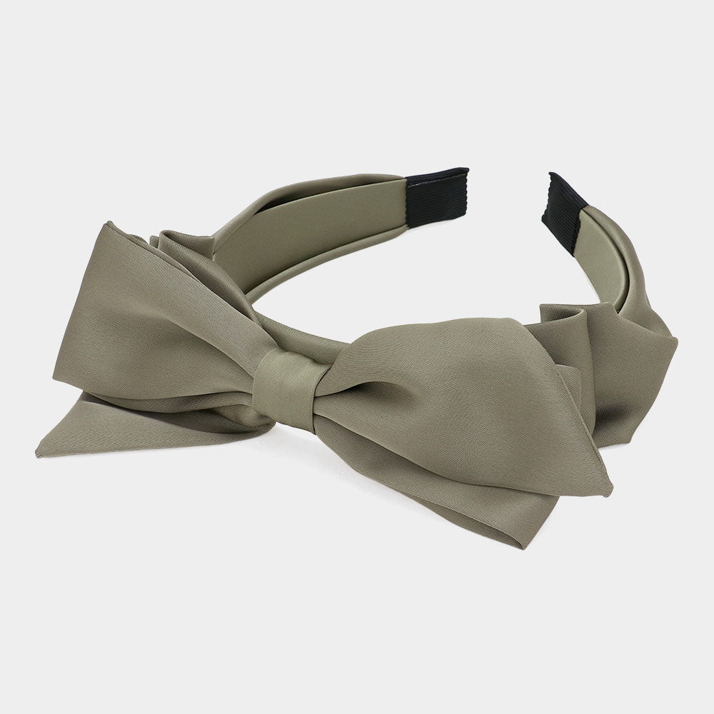 Madeline Love Olive Green Fabric Bow Headband - Hair Accessories
