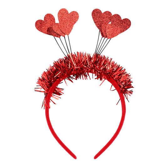 Glittered Heart Pointed Tinsel Headband