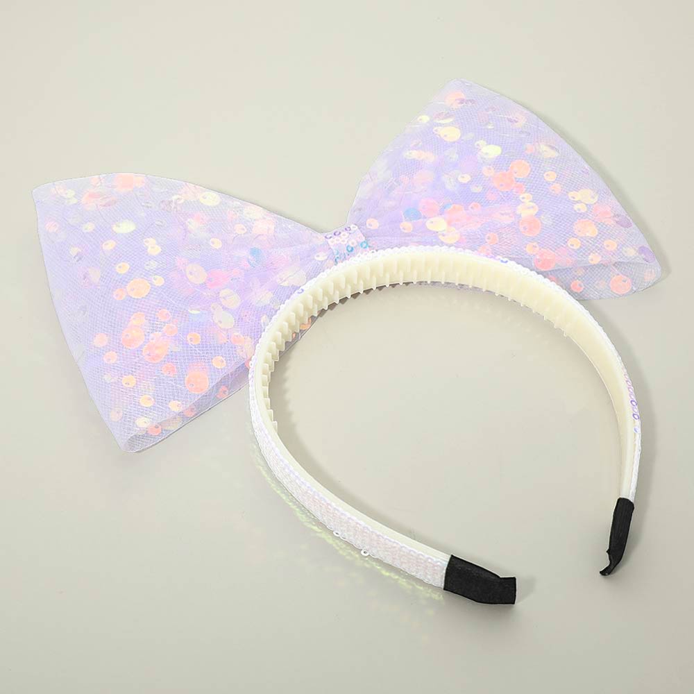 Madeline Love Lavender Oversized Sequin Bow Accent Headband - Hair Accessories